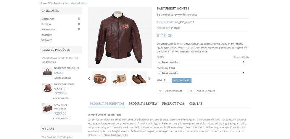 Product page