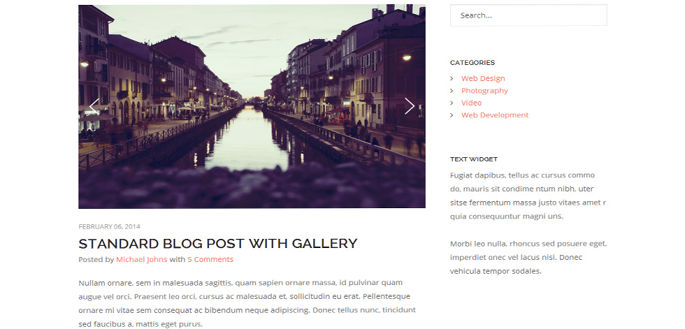 Blog post page