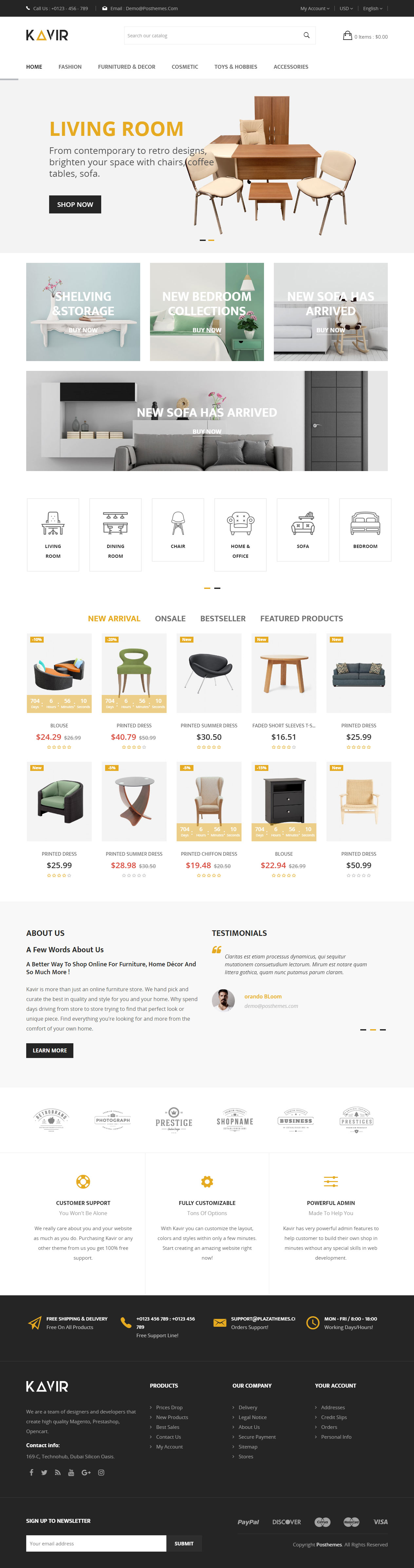 Kavir Furniture Prestashop Themes