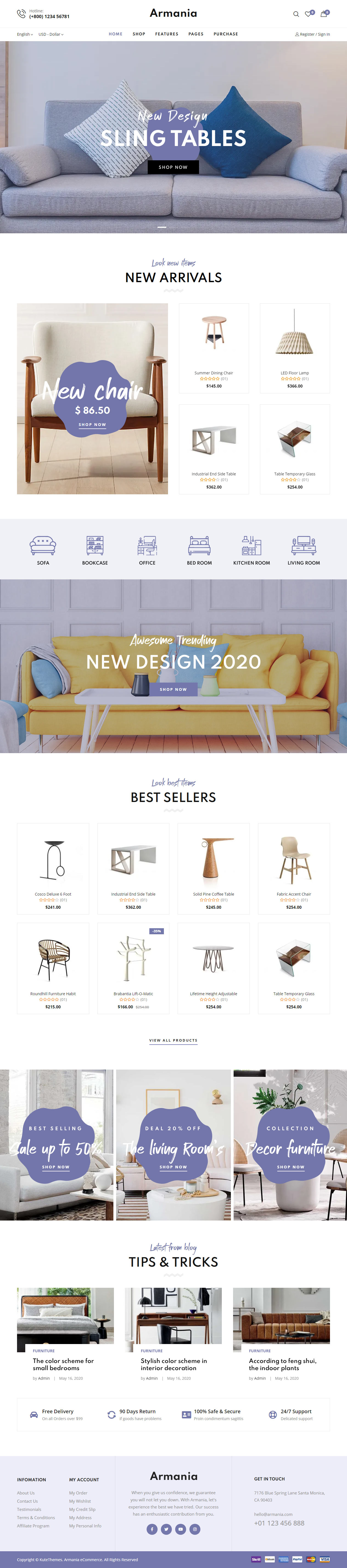 Armania WordPress Furniture Store Themes