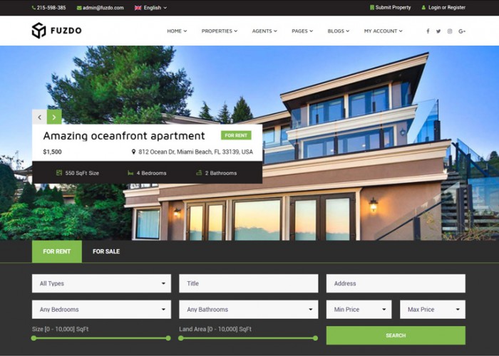 Fuzdo – Premium Responsive Real Estate WordPress Theme