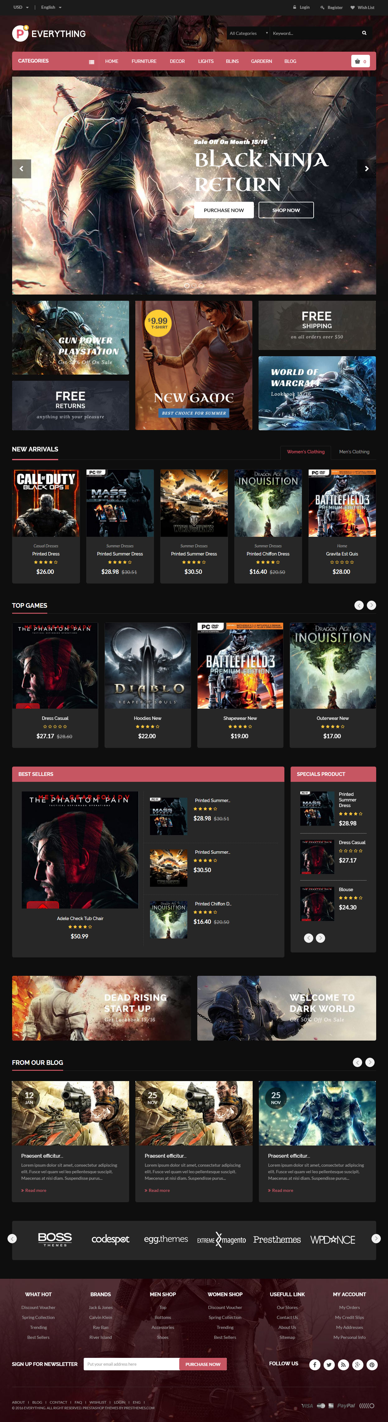 Everything Prestashop Games Template