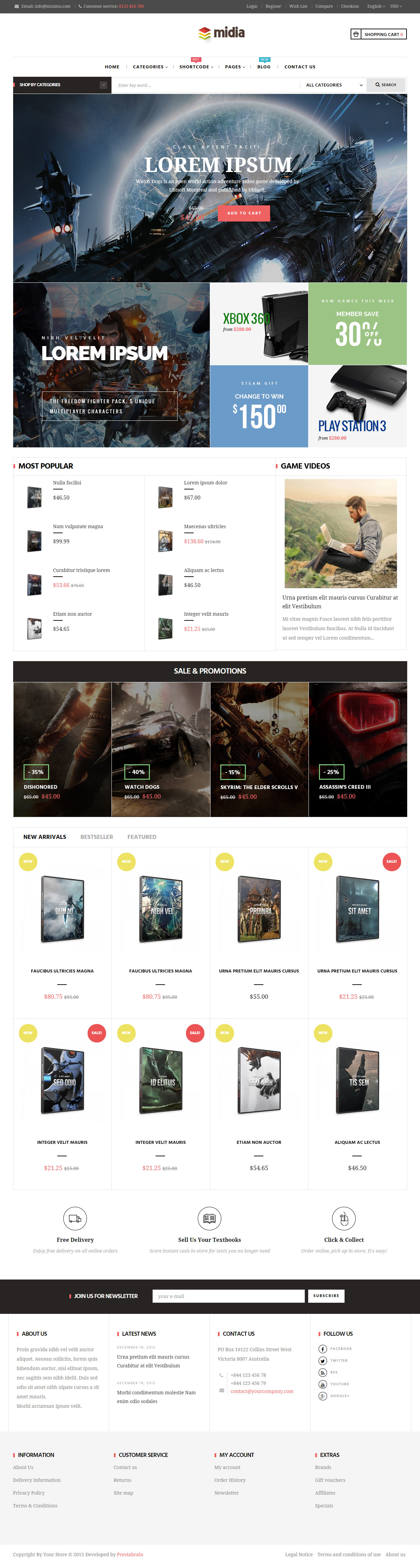 Pts Media Prestashop Games Template