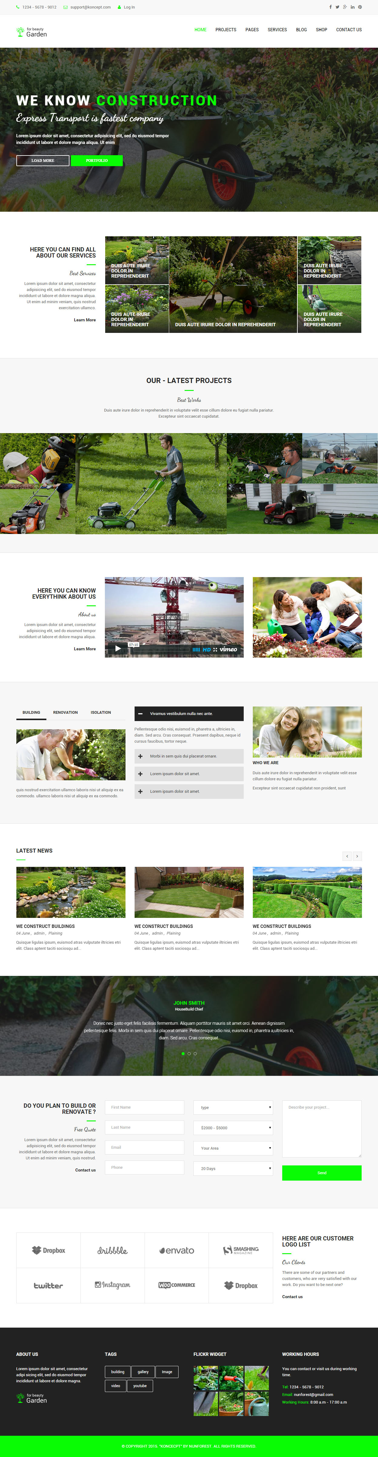 Koncept WordPress Garden Theme