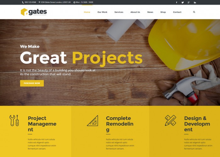 Gates – Premium Responsive Construction, Building Business WordPress Theme