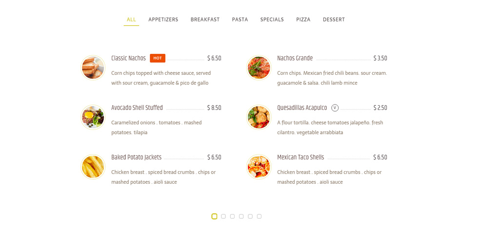 Food menu
