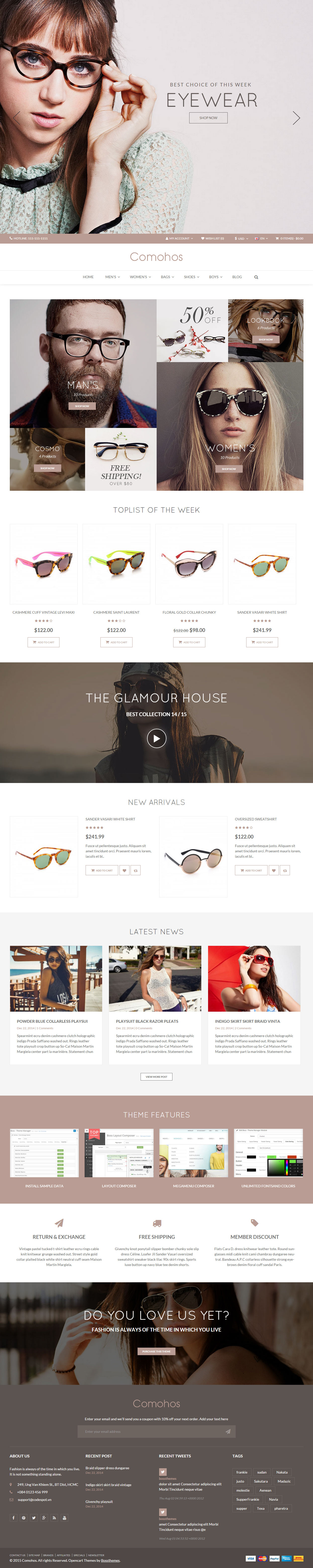 Comohos Opencart Glasses Template
