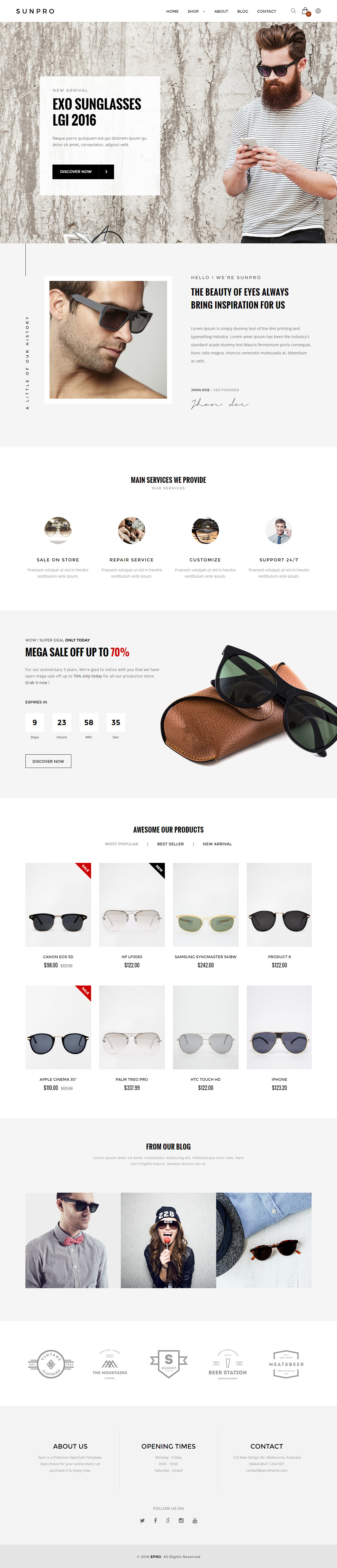 ePro Opencart Glasses Template