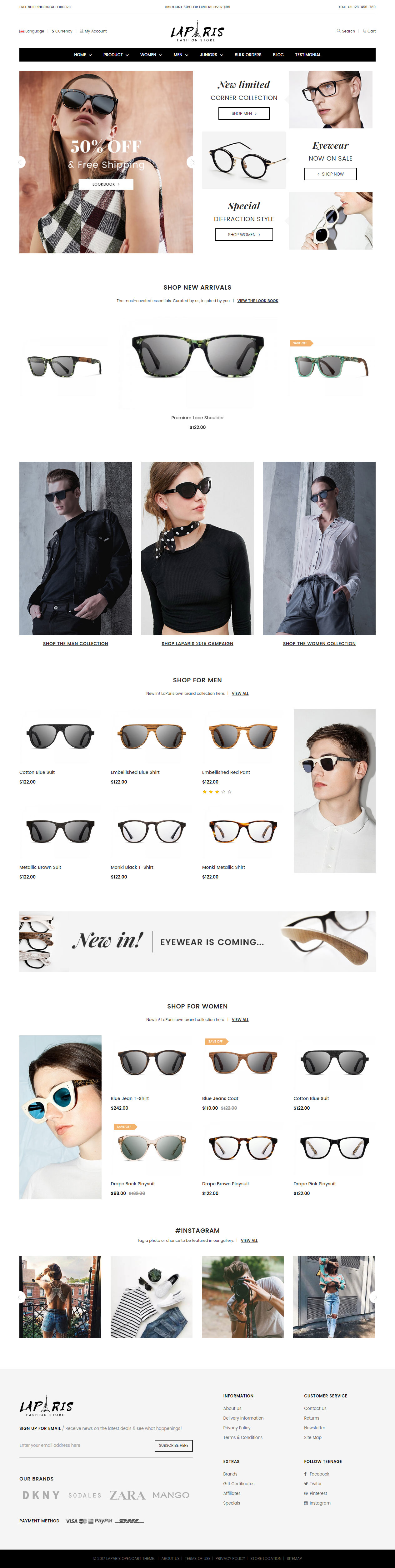 LaParis Opencart Glasses Template