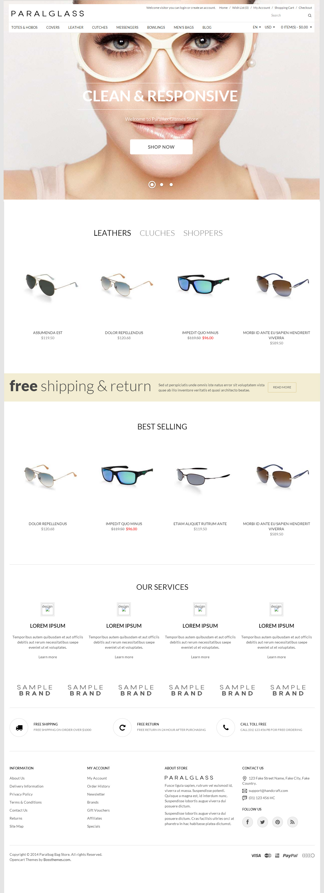 Paralbag Opencart Glasses Template