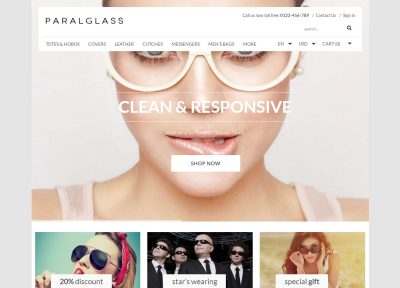 Best Responsive Glasses Store Prestashop Themes in 2014