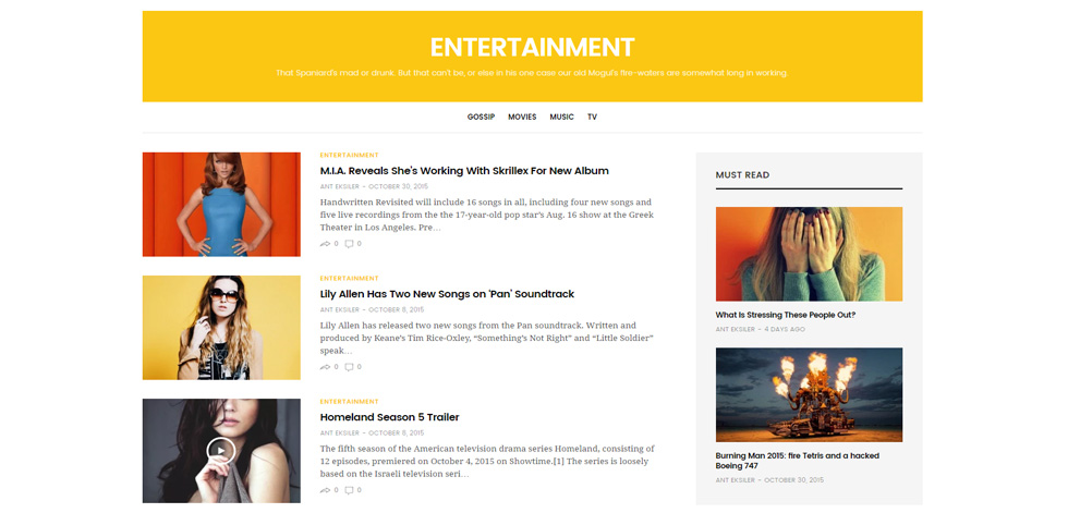 Category page