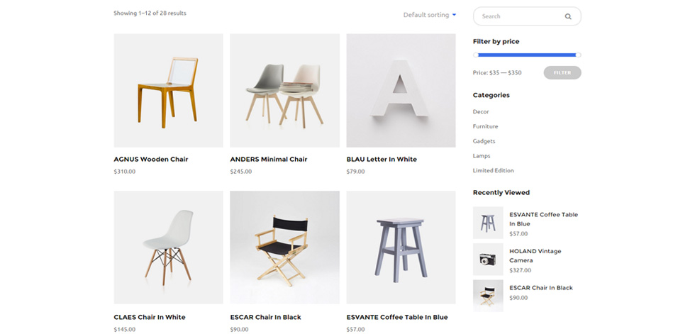 Shop page