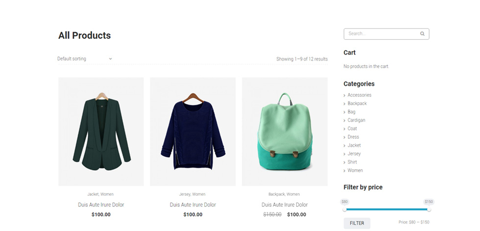 Shop page