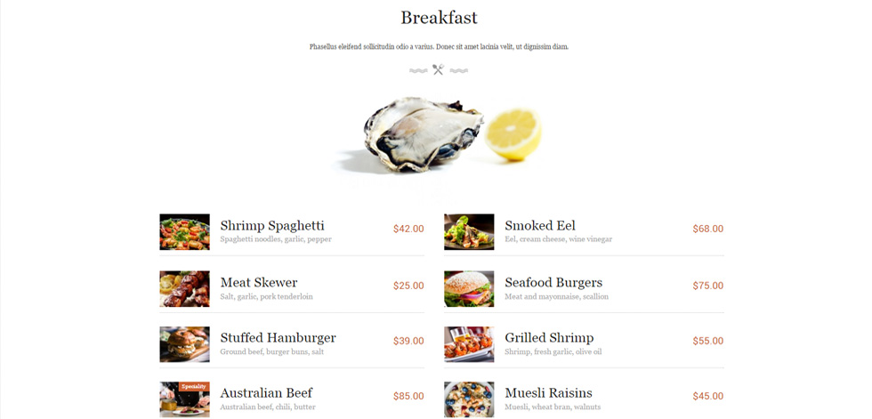 Food Menu