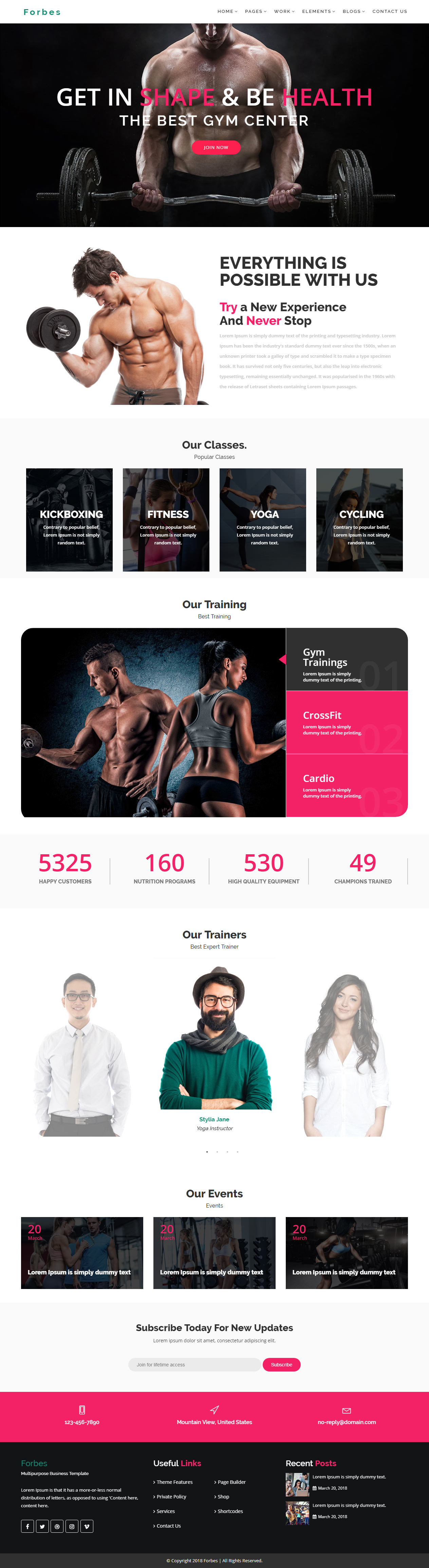 Forbes HTML5 Gym and Fitness Template