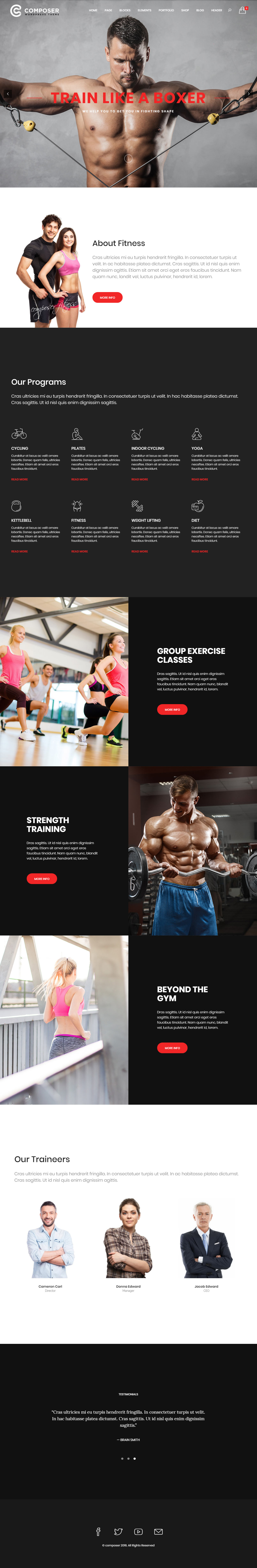 Composer WordPress Fitness and Gym Themes