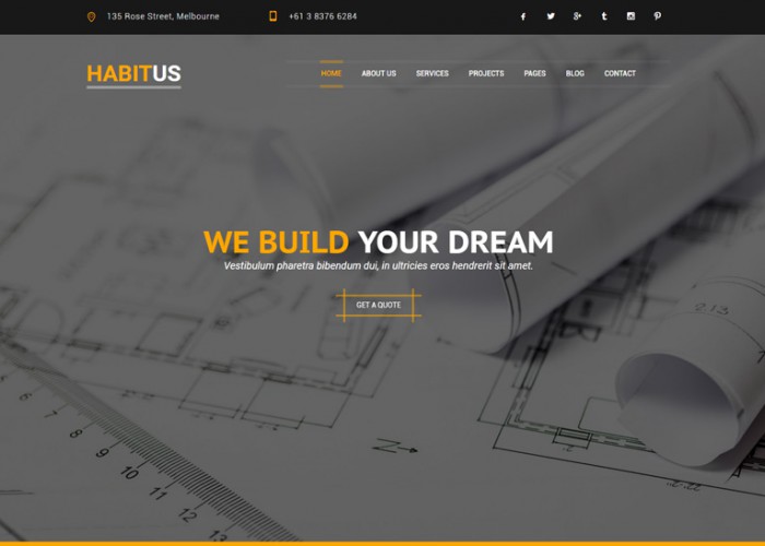 Habitus – Premium Responsive Construction Drupal 8 Theme