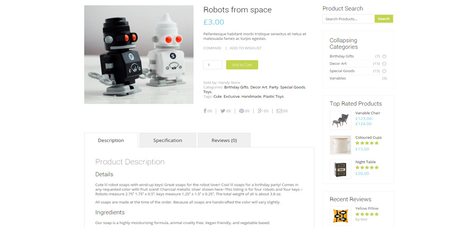 Product page