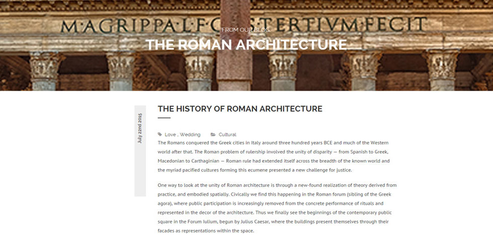 Blog post page