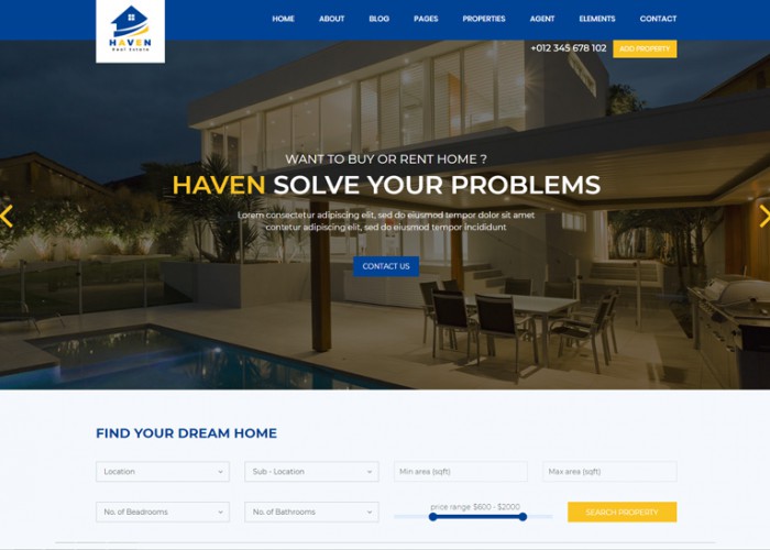 Haven – Premium Responsive Real Estate HTML5 Template