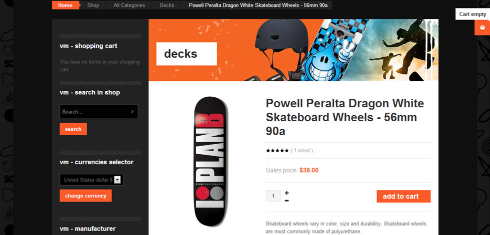 One product page