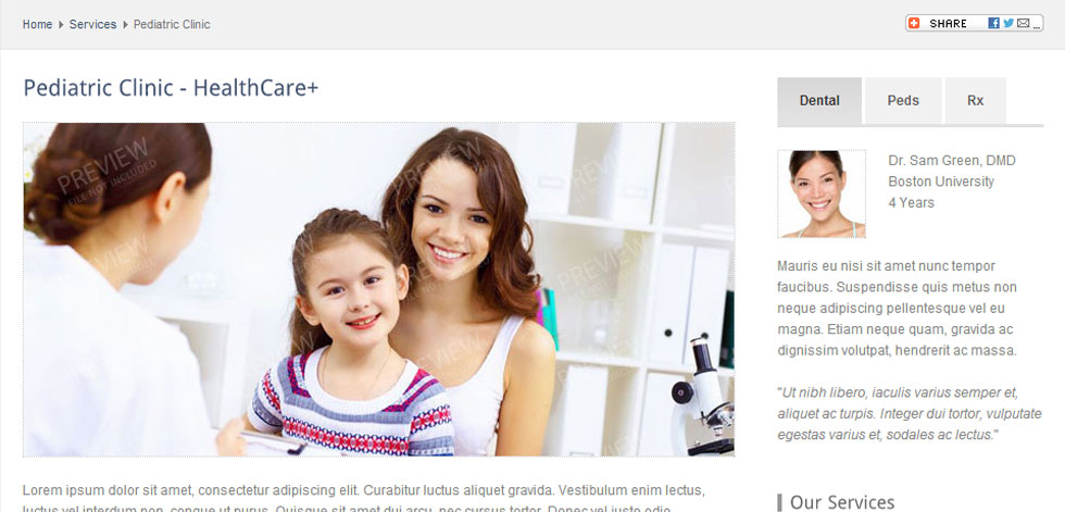 One service page