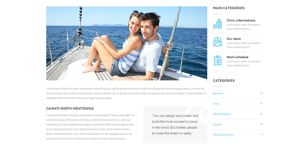 Blog post page