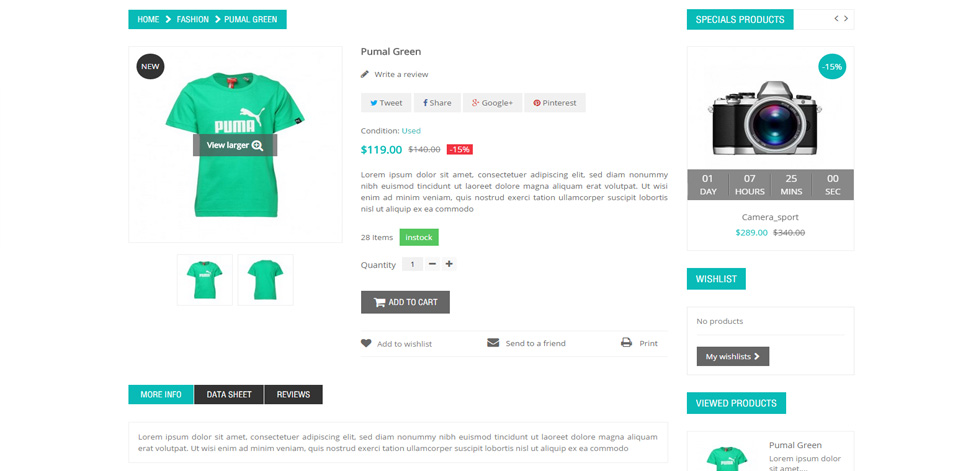 Product page