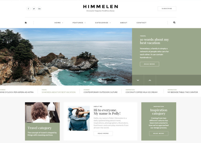Himmelen – Premium Responsive Personal WordPress Blog Theme