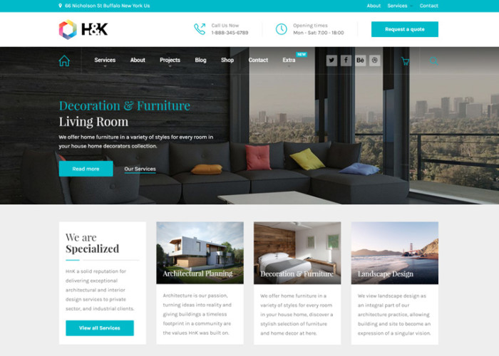 Hnk – Premium Responsive Business and Architecture WordPress Theme