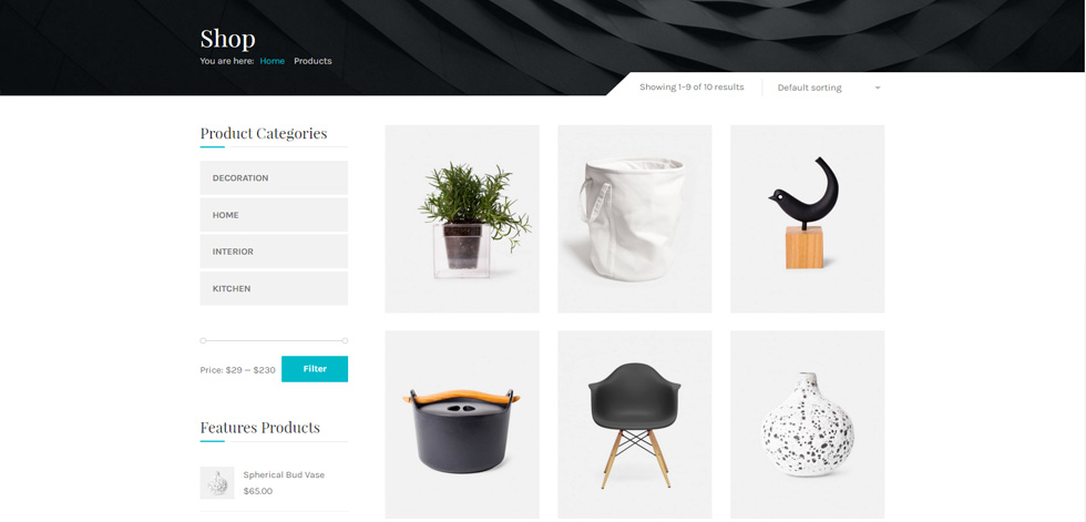Shop page