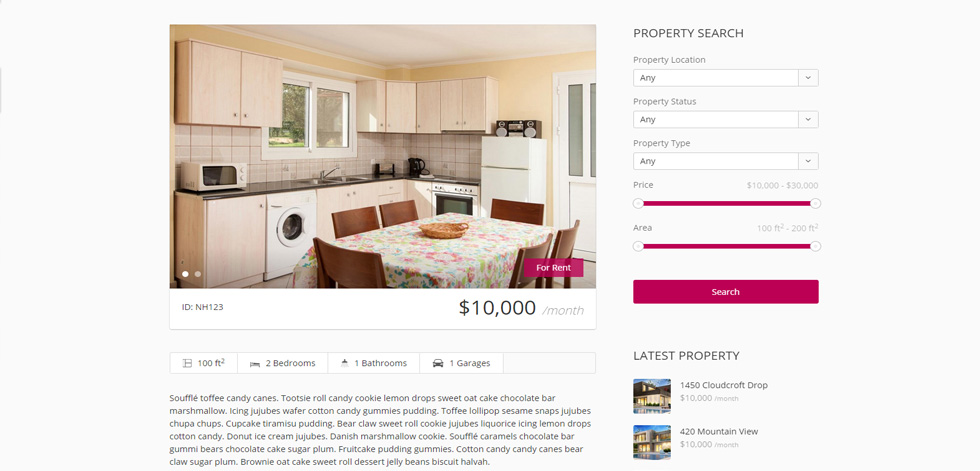 Property detail view