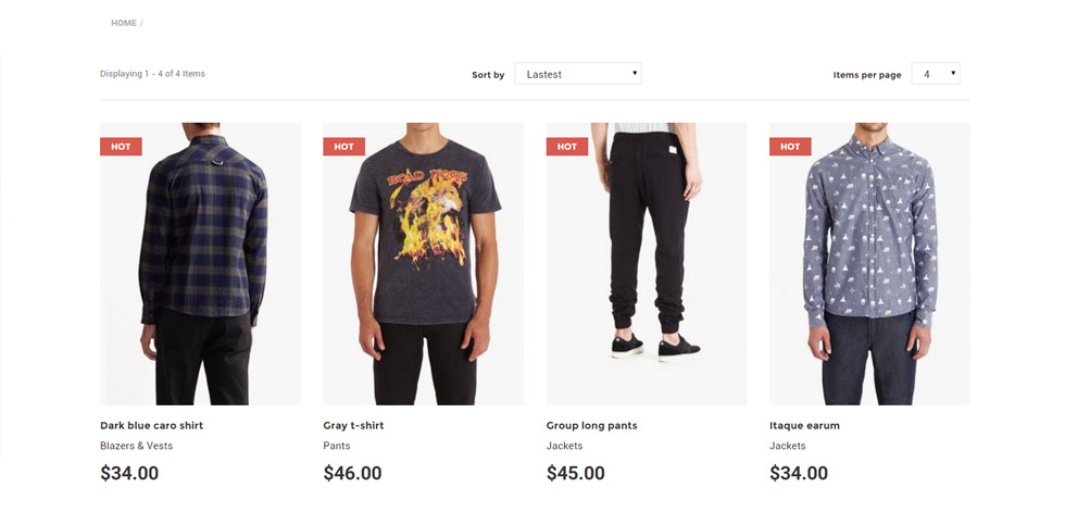 Shop page