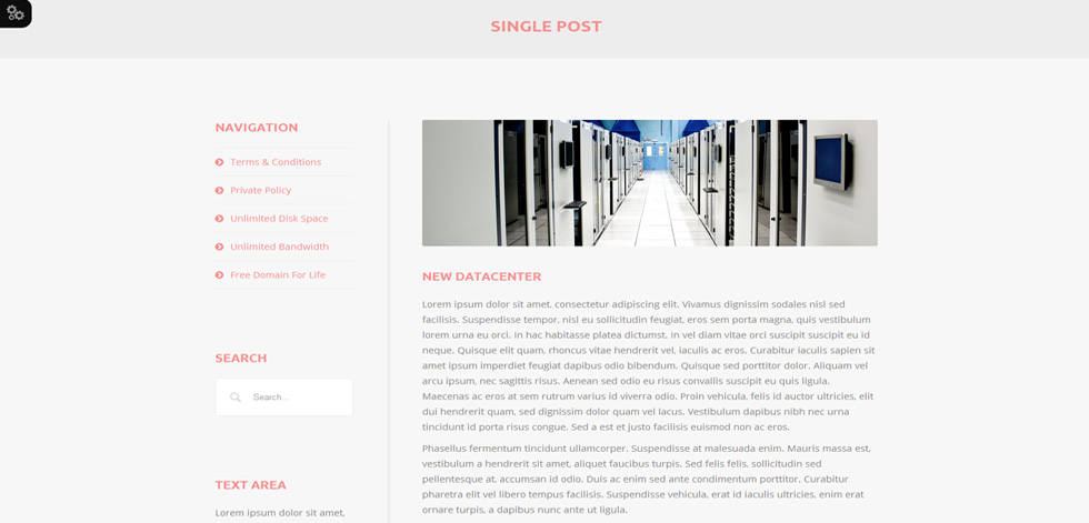 Blog post page