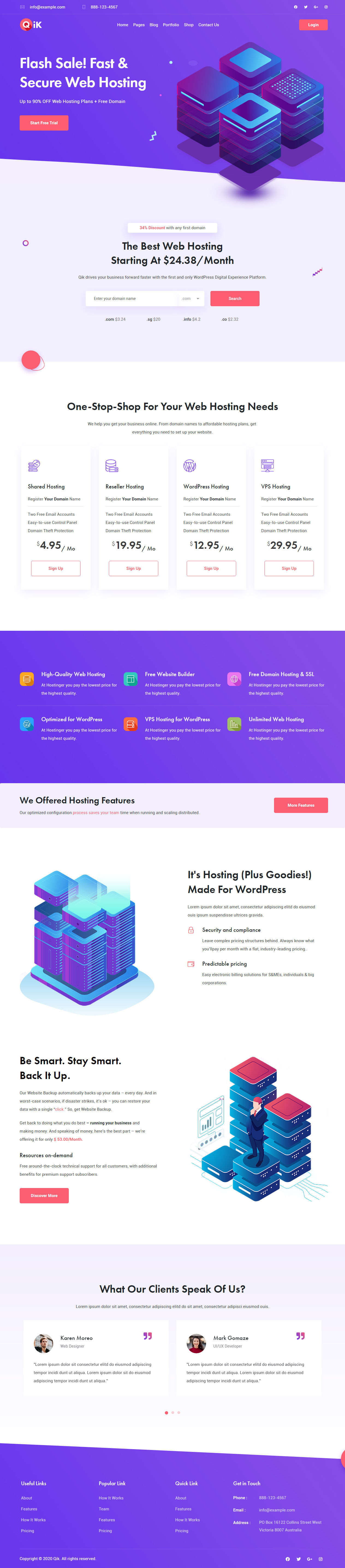 Qik WordPress Hosting Themes Premium
