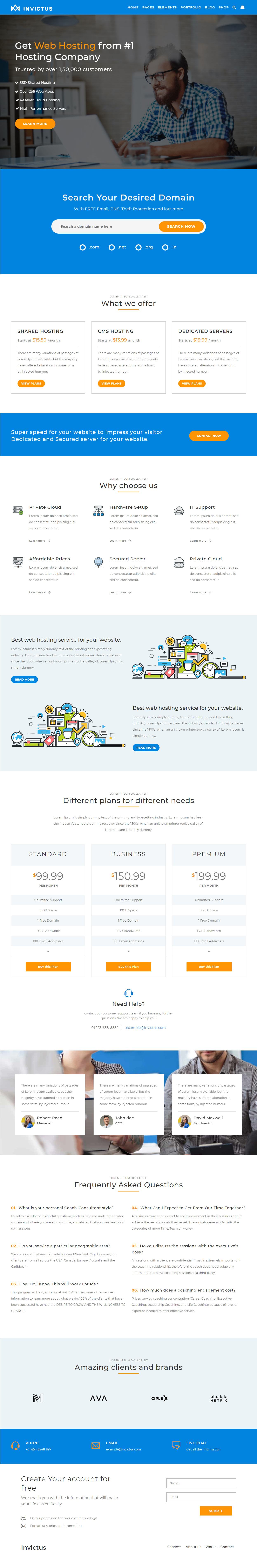 Invictus WordPress Hosting Themes Premium