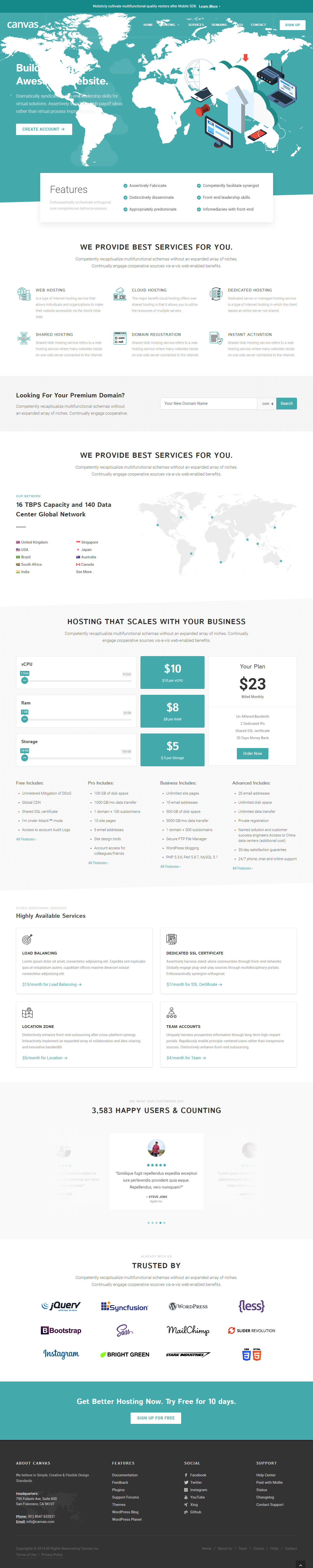 Canvas HTML5 Hosting Template