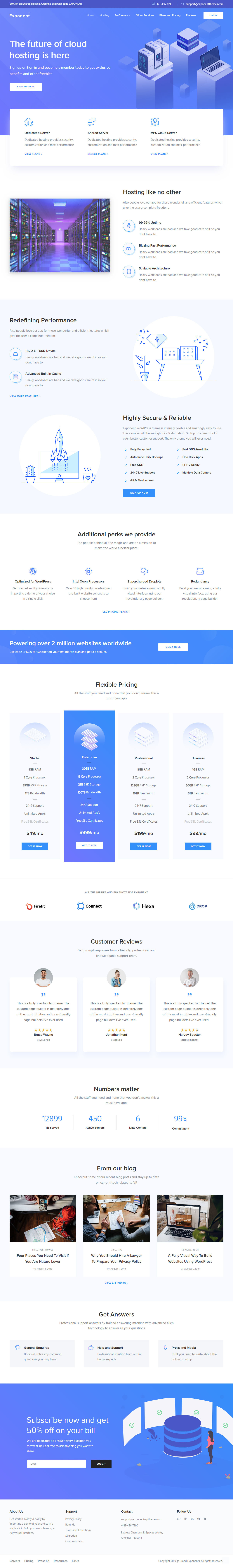 Exponent Host WordPress Hosting Themes Premium