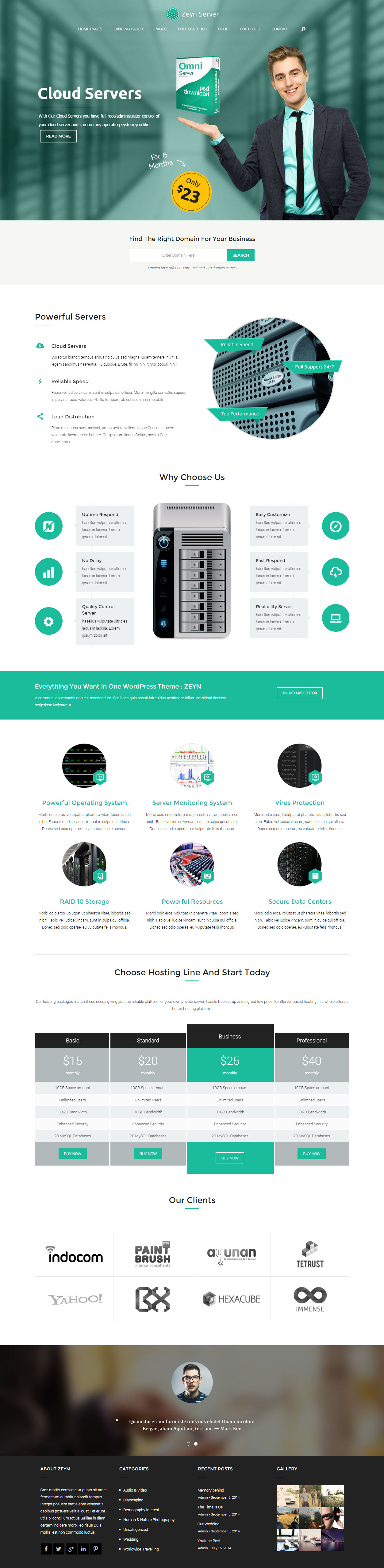 Zeyn WordPress Hosting Themes Premium