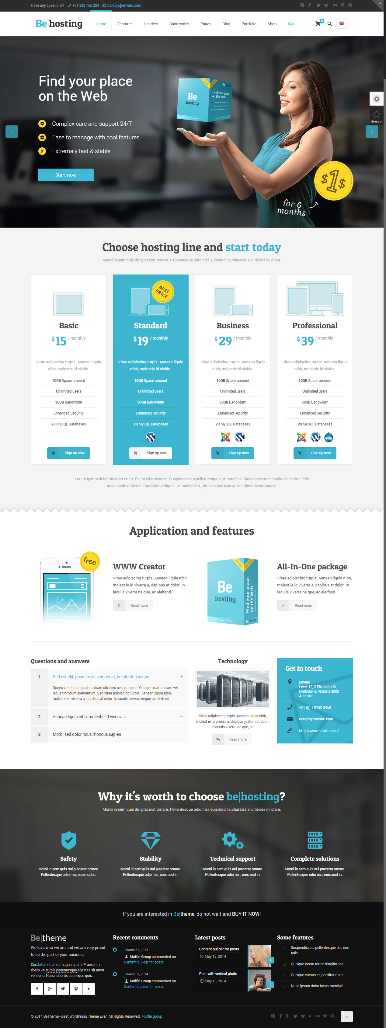 BeTheme WordPress Hosting Themes Premium