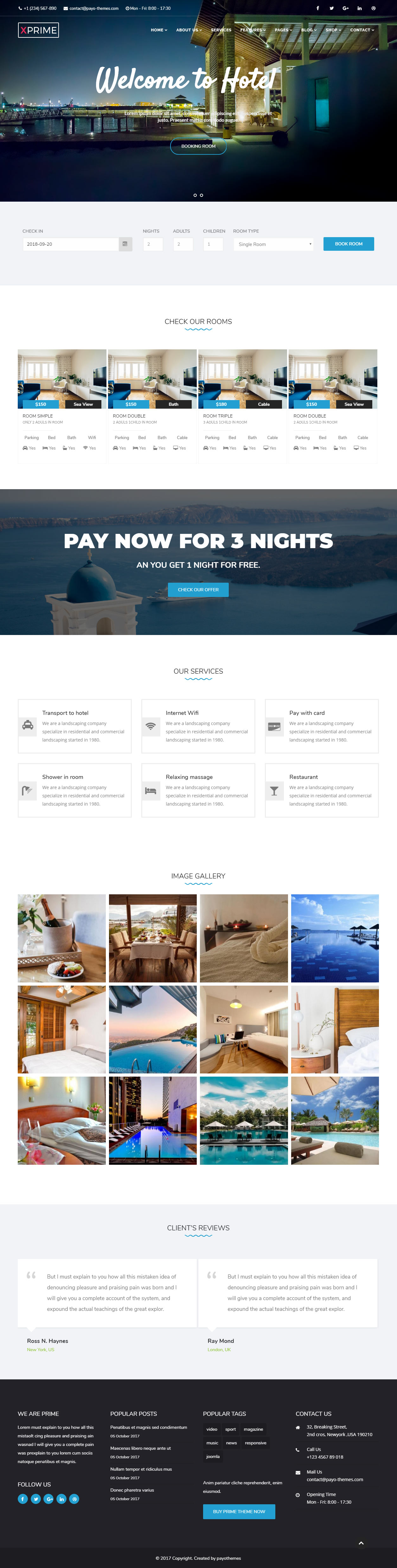XPRIME Joomla Hotel Template