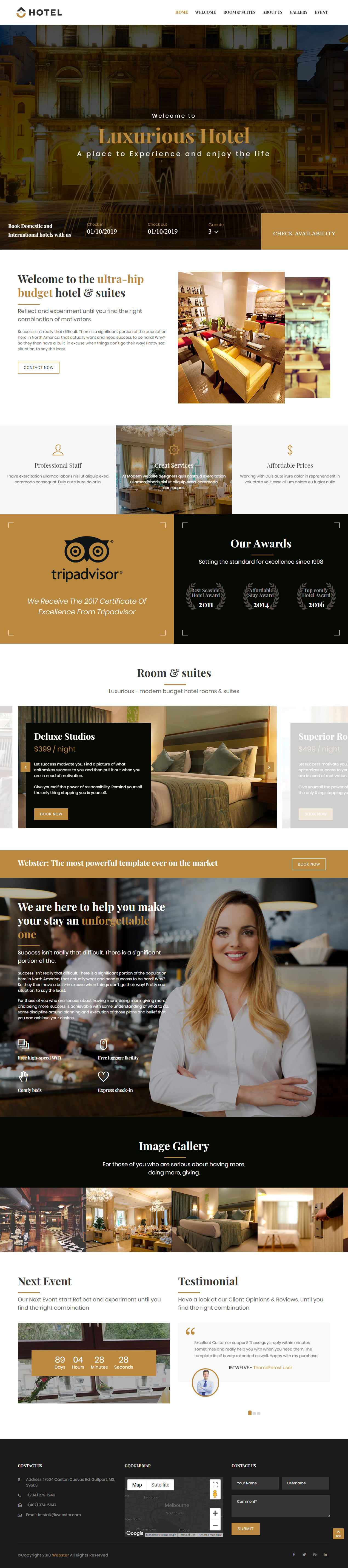 Webster Hotel HTML5 Templates