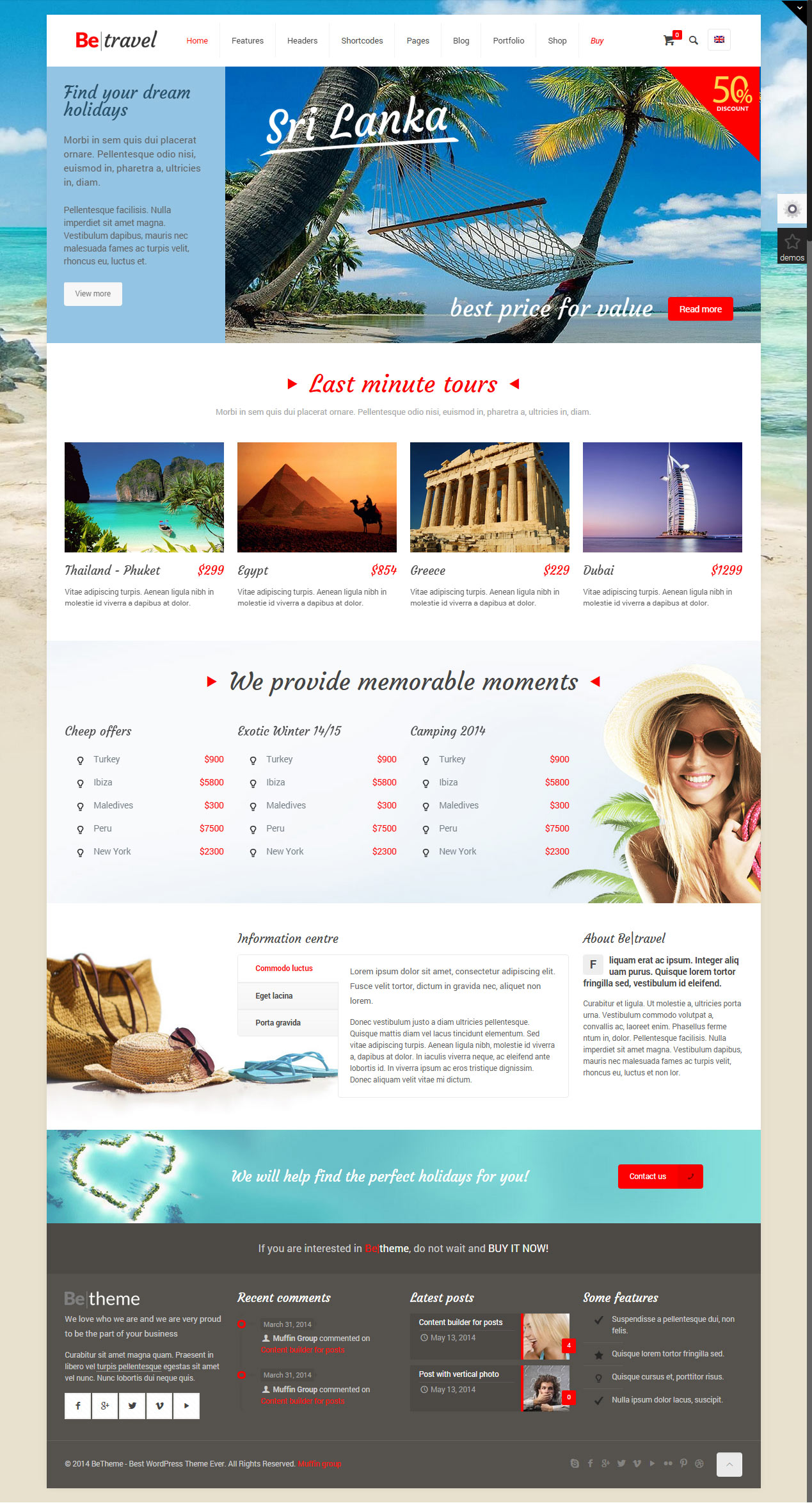 BeTheme WordPress Travel Theme