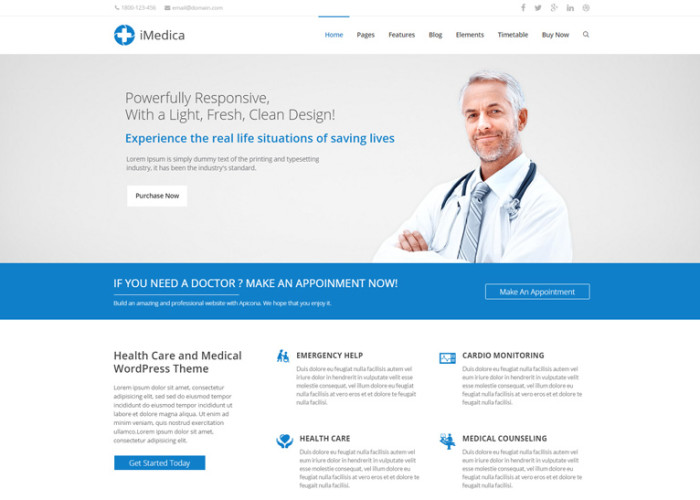 iMedica – Premium Responsive Medical & Health WordPress Theme