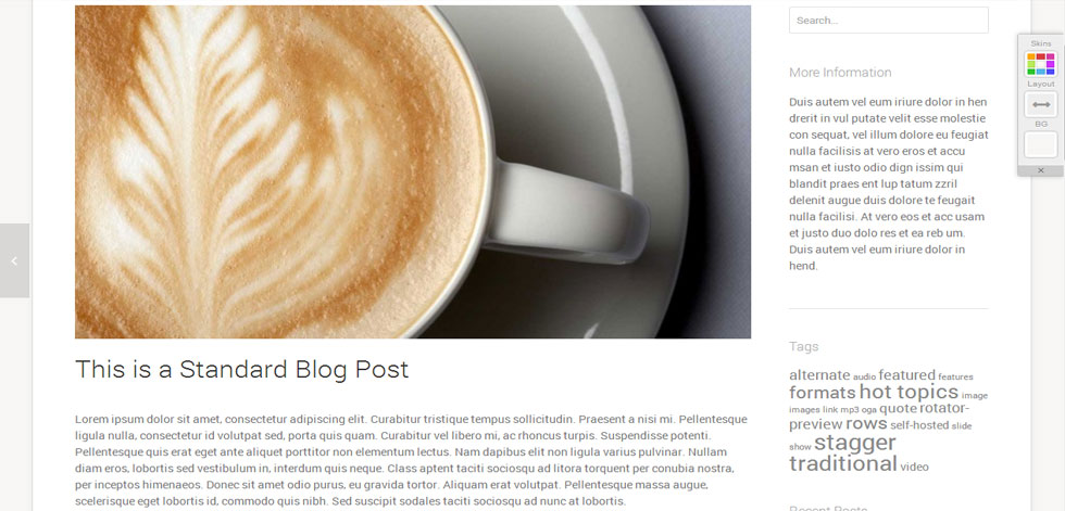 Blog post page