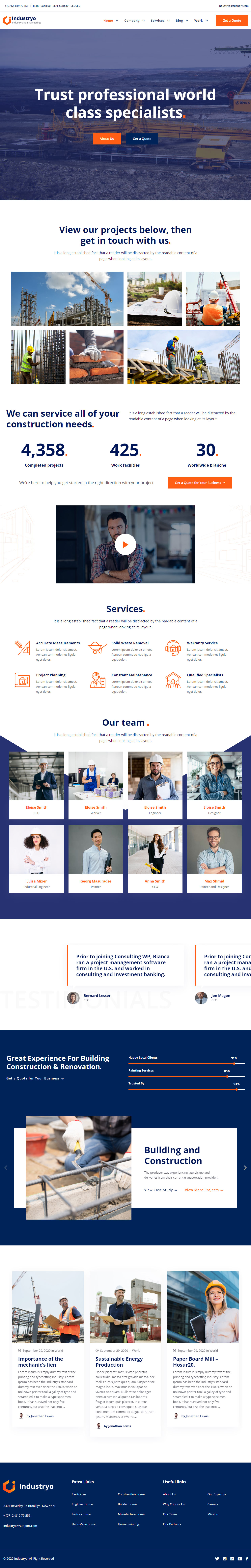 Industryo WordPress Industrial Templates