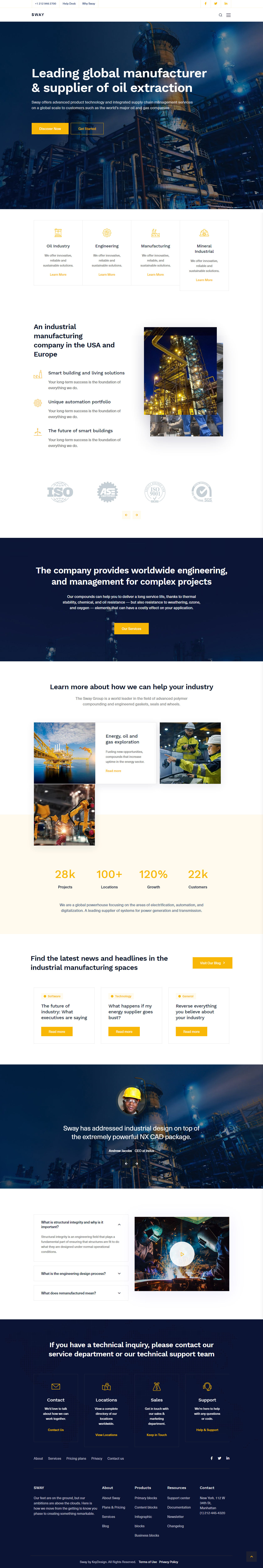 Sway WordPress Industrial Templates