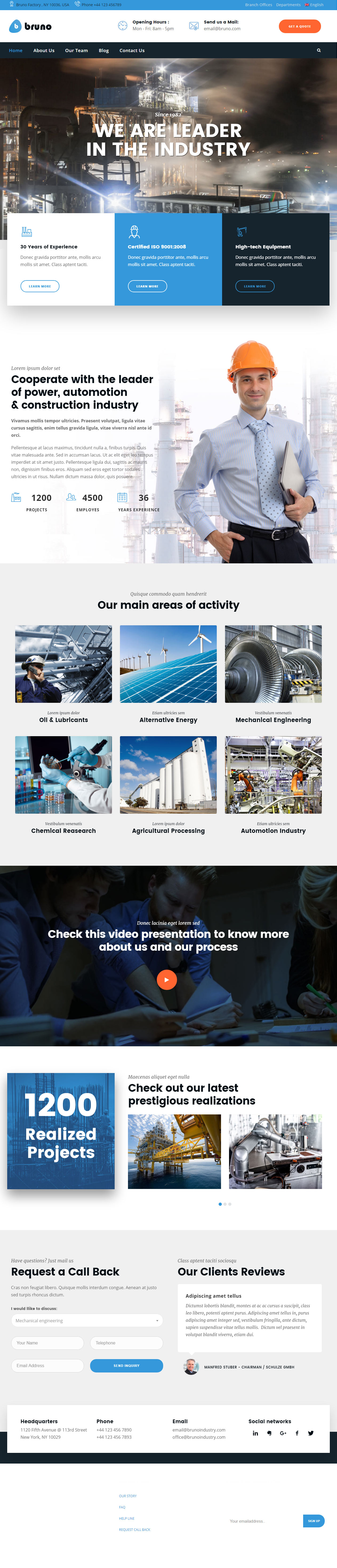 Bruno WordPress Industrial Templates