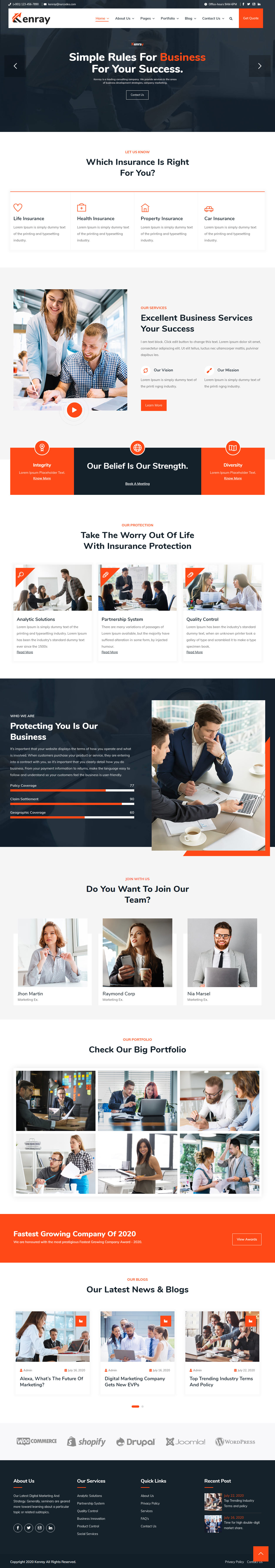 Kenray Insurance Company WordPress Theme